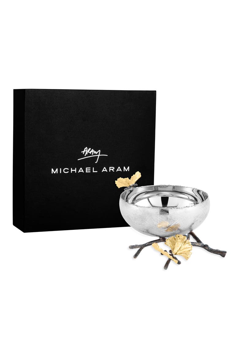 Small Butterfly Ginkgo Bowl, Alternate, color, SILVER/ GOLD
