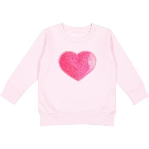 Heart Sequin Patch Valentine's Day Sweatshirt (Toddler, Little Kid & Big Kid)