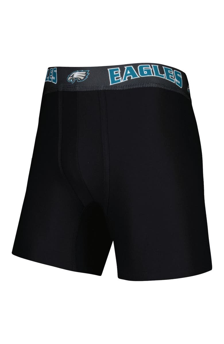 CONCEPTS SPORT Men's Concepts Sport Black/Midnight Green Philadelphia Eagles 2-Pack Boxer Briefs Set, Alternate, color,