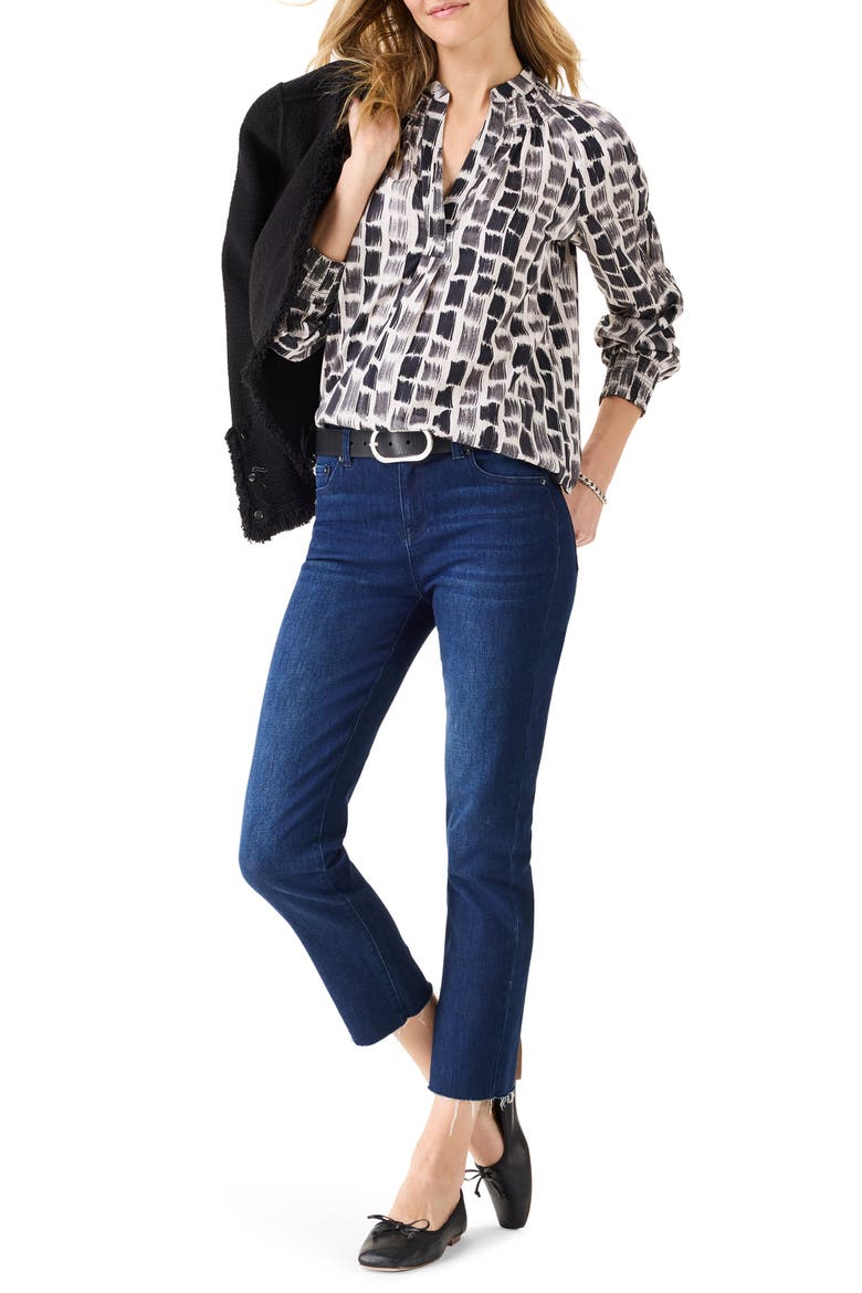 Brushstrokes Print Pullover Top, Alternate, color, GREY MULTI