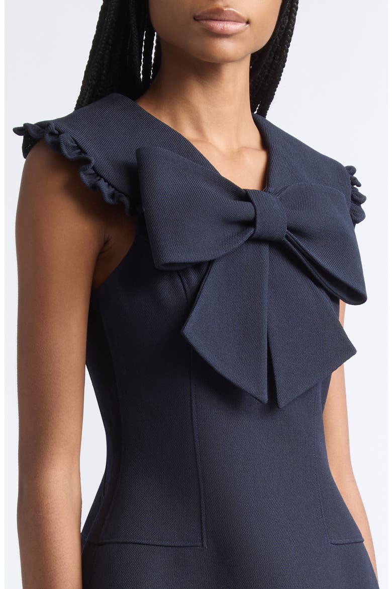 Big Bow Wool Minidress, Alternate, color, NAVY BLUE