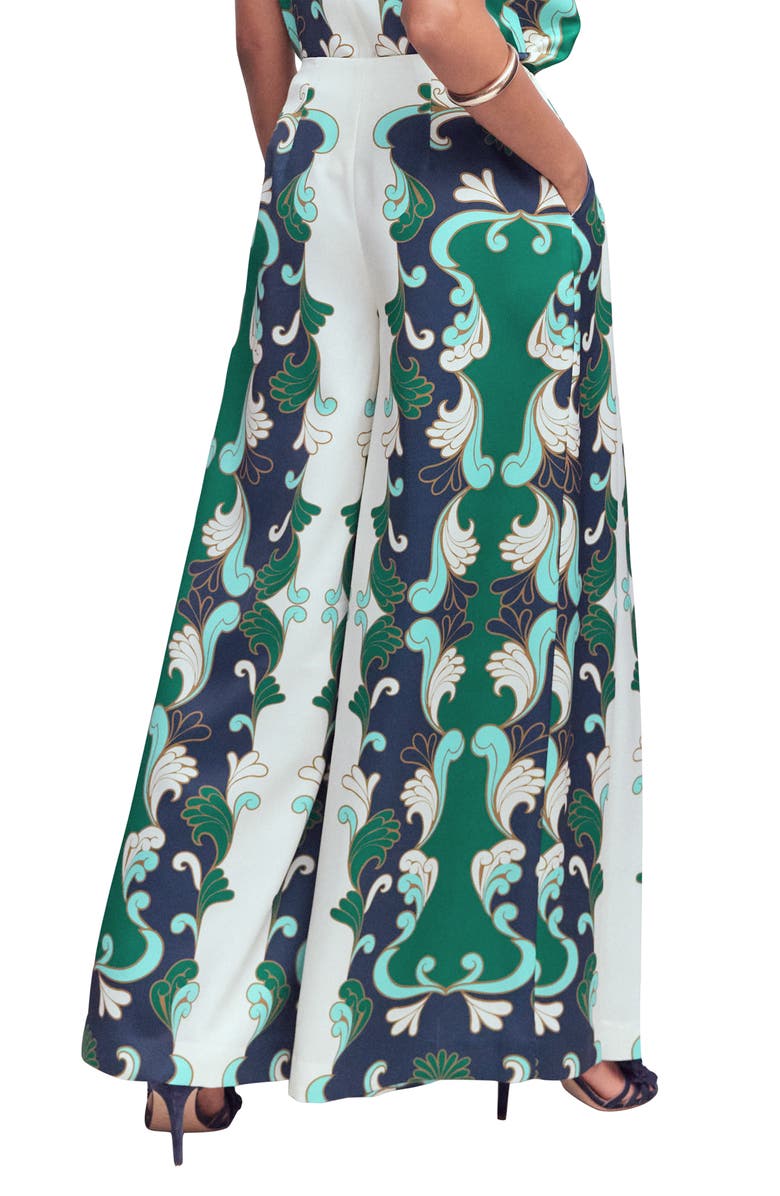 Boden Regent Paisley Wide Leg Pants, Alternate, color, Ivory/ Foilage Whirl