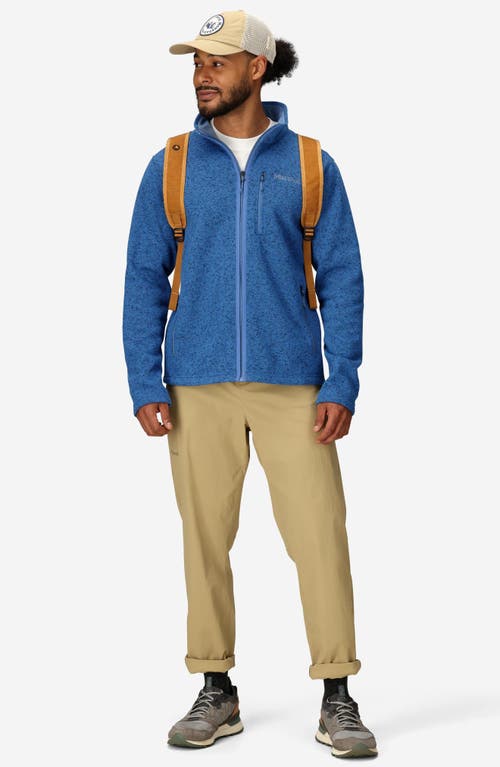 Marmot Drop Line Heathered Fleece Jacket In Rain Cloud Heather