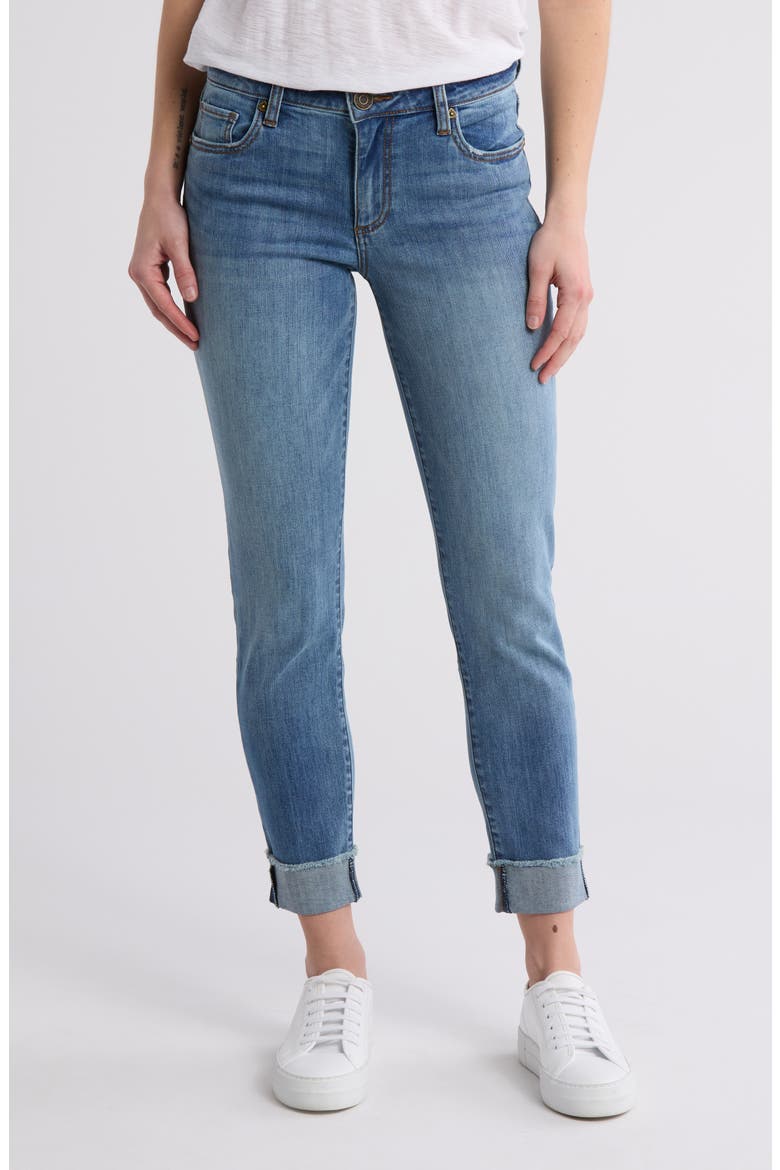 Asher Cuffed Ankle Straight Leg Jeans, Main, color, CLOVE