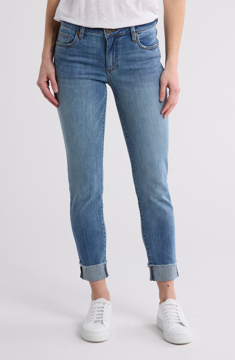 KUT from the Kloth Asher Cuffed Ankle Straight Leg Jeans, Main, color, Clove