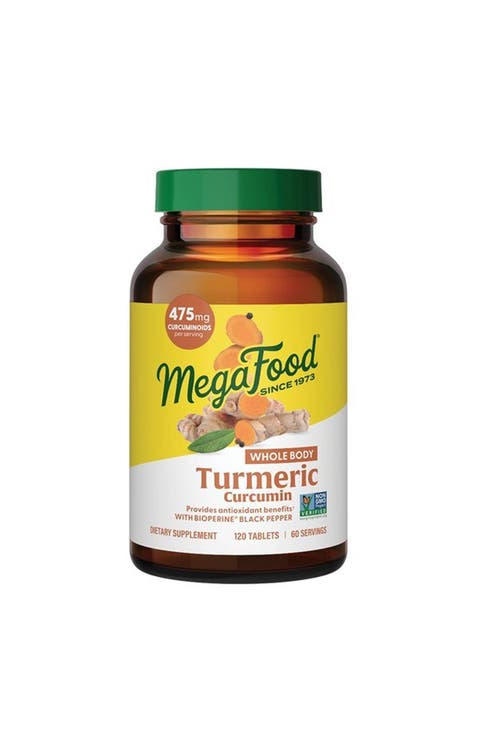 Whole Body Turmeric Curcumin Supplement with Black Pepper & Vitamin C, Vegan, 120 Tablets