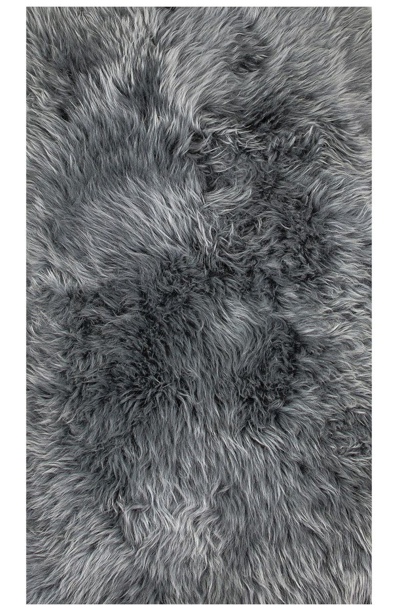 NATURAL Milan Genuine Sheepskin Shearling Throw 24" x 36" - Platinum, Alternate, color, 
