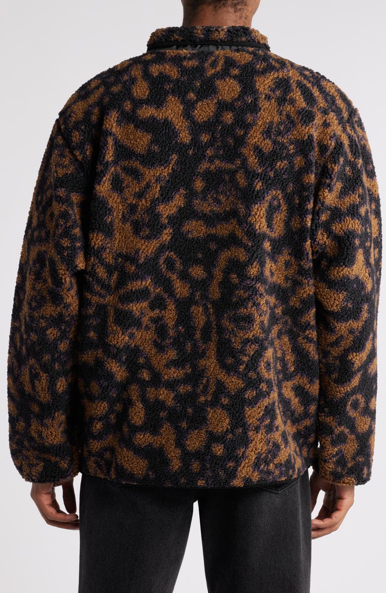 Vans Debrusk Loose Fit Leopard Print Fleece Jacket, Alternate, color,