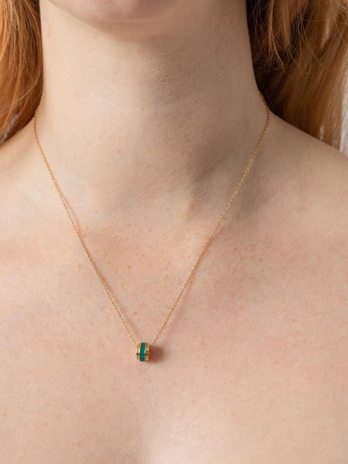 Saint + Sofia Enamel Stripe Charm Necklace In Multi
