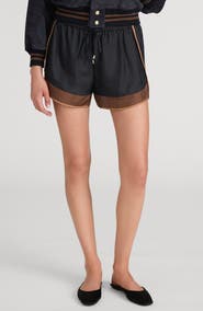 FRAME x The Ritz Paris Varsity Silk Shorts