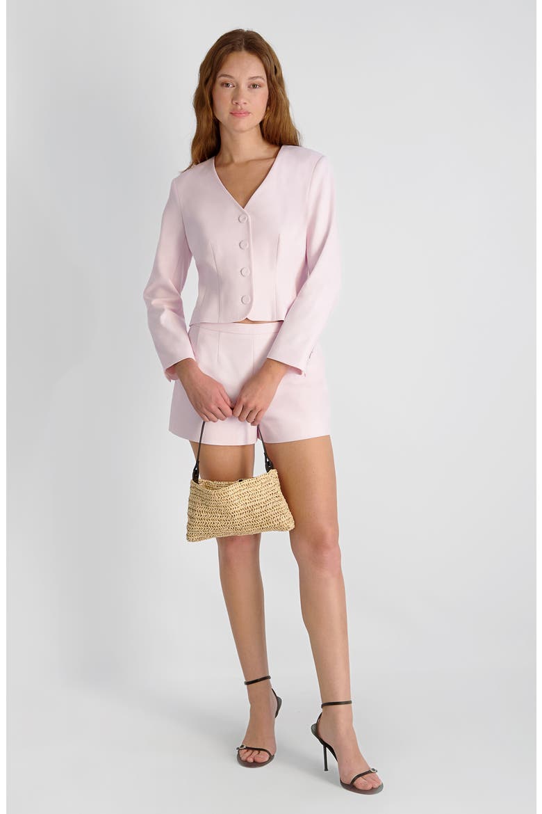 Halsey Twill Crop Jacket, Alternate, color, PINK ICING