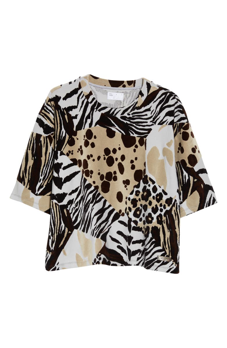 4SDesigns Mixed Animal Print Woven T-Shirt, Alternate, color, 