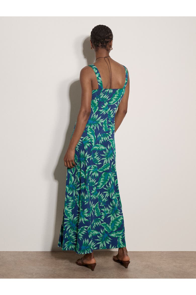 Vintage Tropical Leaf Maxi Dress, Alternate, color, Blue