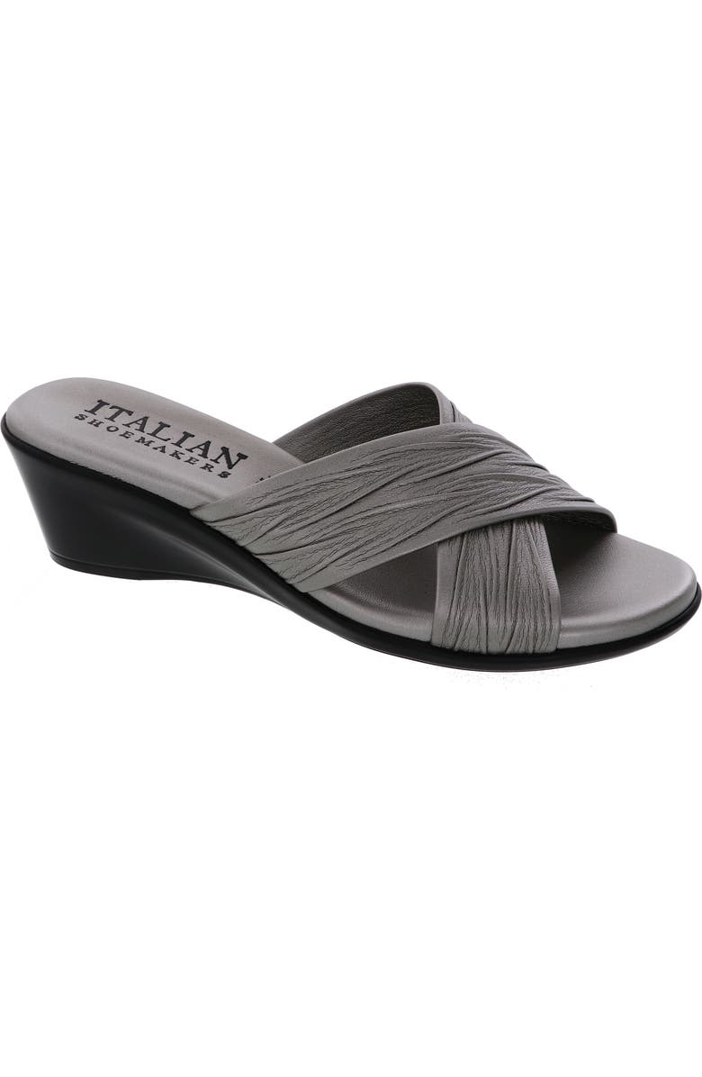 ITALIAN SHOEMAKERS Kenny Wedge Slide Sandal, Main, color, Pewter