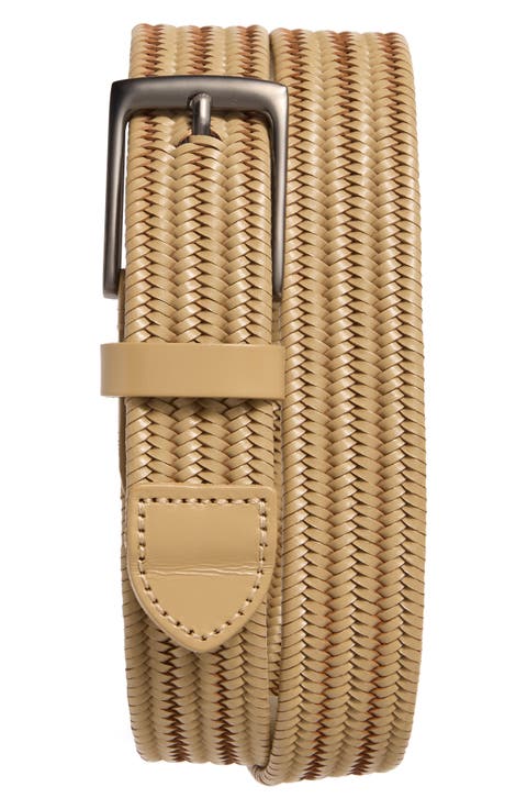 Diego Woven Leather Stretch Belt