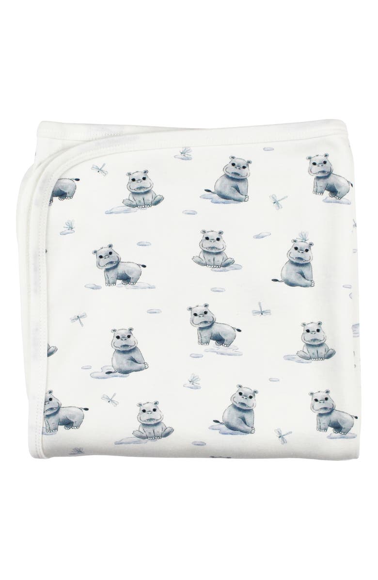 L'ovedbaby Organic Cotton Blanket, Main, color, Baby Hippo