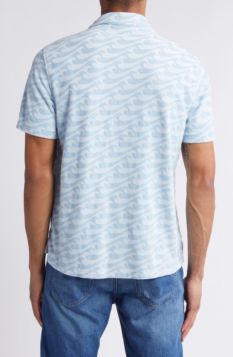 Faherty Cabana Floral Short Sleeve Terry Cloth Button-Up Shirt, Alternate, color, Endless Peaks