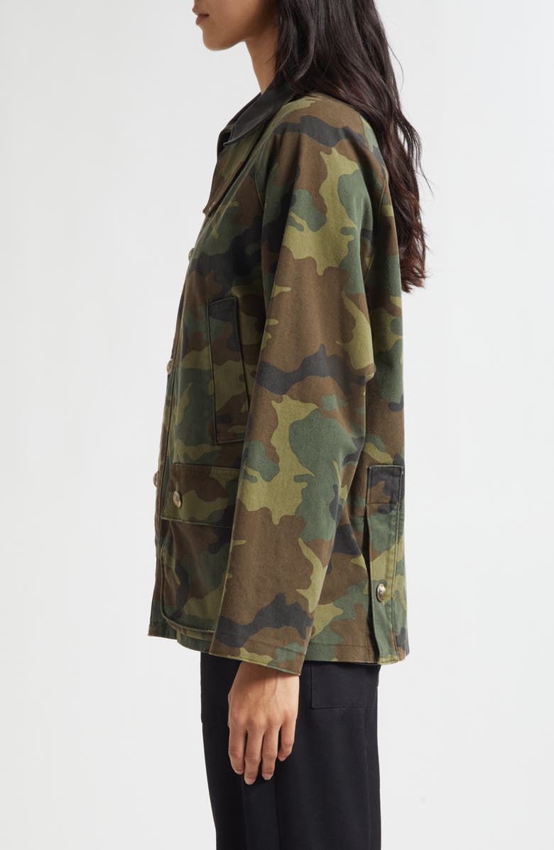 Nili Lotan Andrew Stretch Cotton Military Jacket, Alternate, color, Camouflage