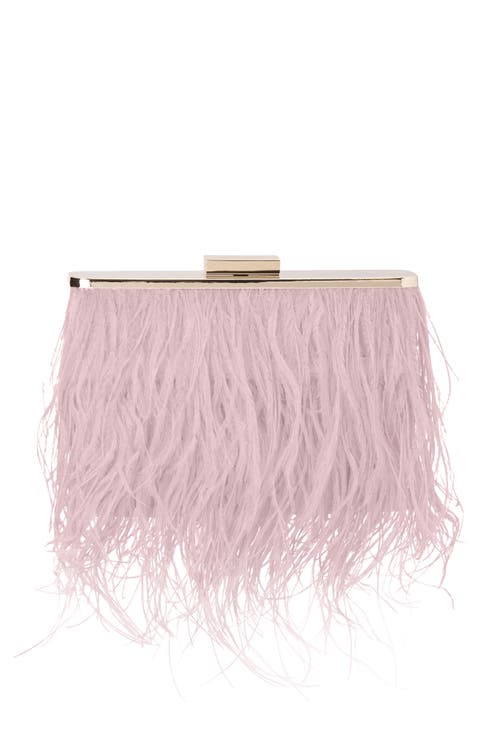 Ostrich Feather Embellished Clutch