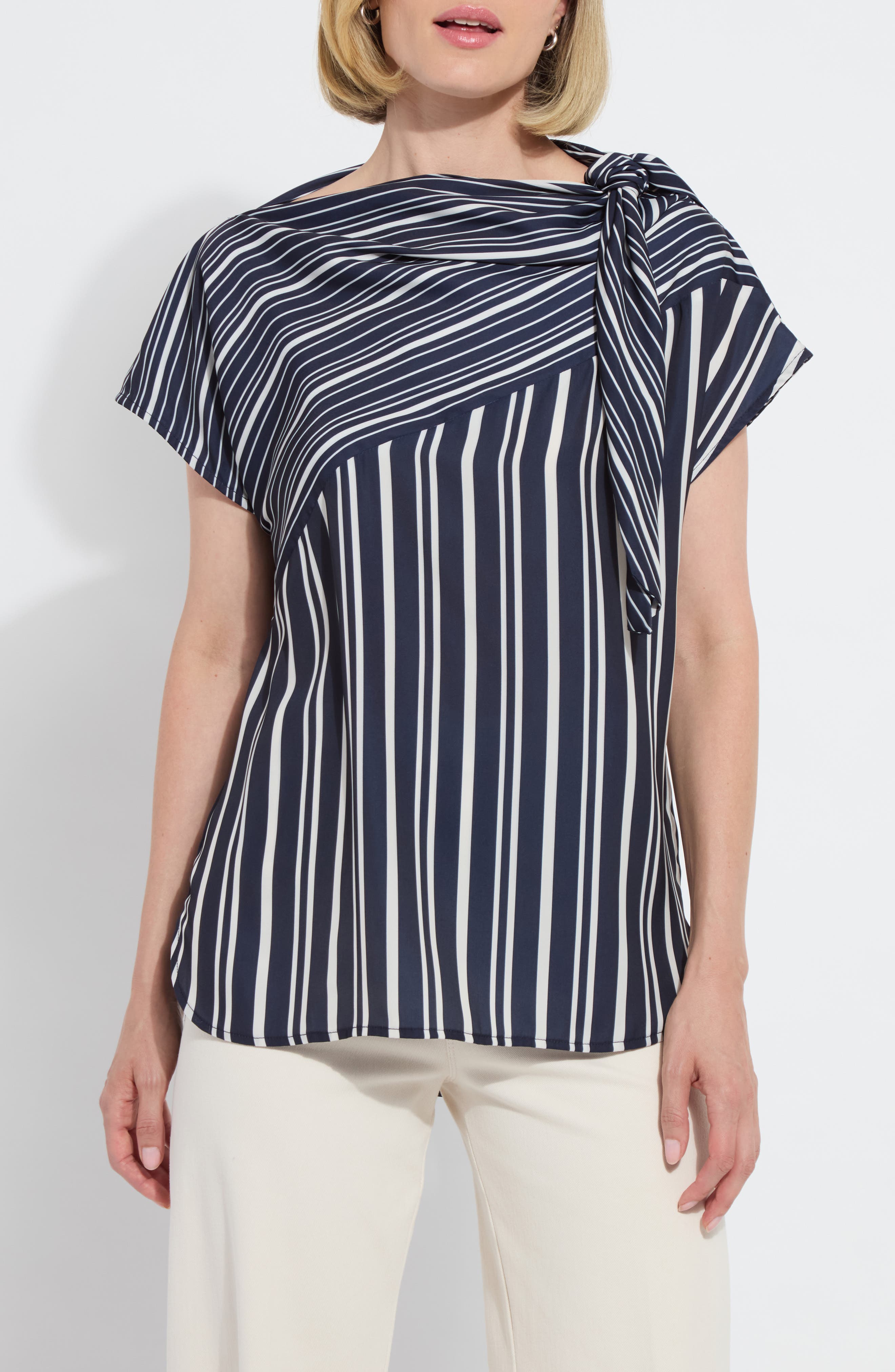 Lysse Tamar Stripe Tie Neck Top