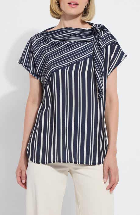 Lysse Tamar Stripe Tie Neck Top