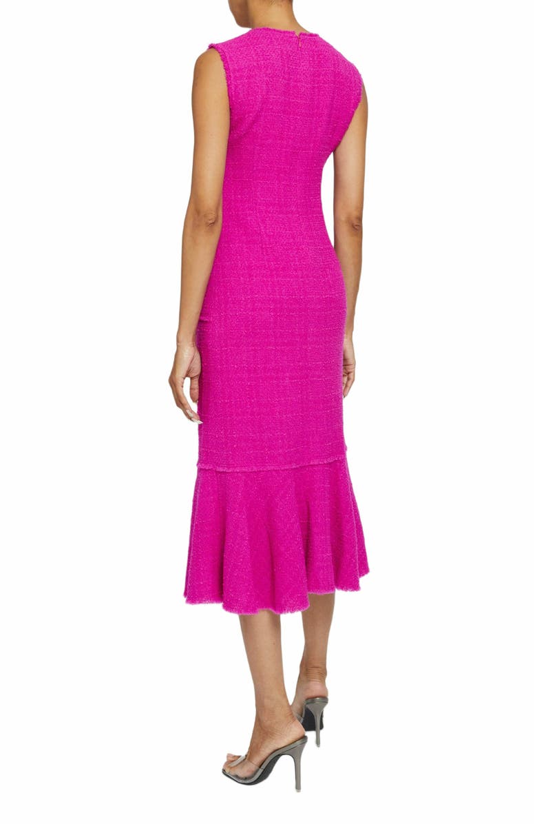 Santorelli ANDI Sleeveless Fit and Flare Sheath Dress in Luxury Tweed, Alternate, color, Magenta