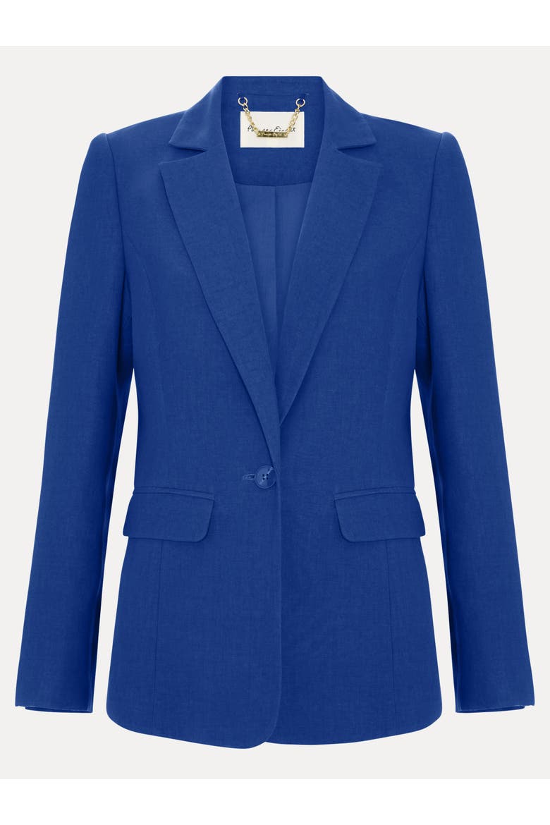 Floette Linen Blazer, Alternate, color, Cobalt