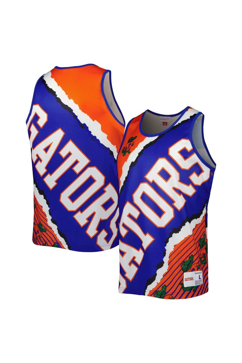 Men's Mitchell & Ness Royal/Orange Florida Gators Jumbotron 2.0 Sublimated Tank Top, Main, color, Royal