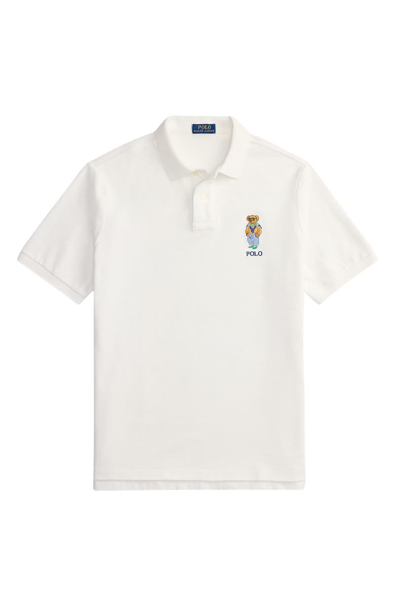 Polo Ralph Lauren Classic Fit Polo Bear Cotton Piqué Polo, Alternate, color, White- Summer Bear