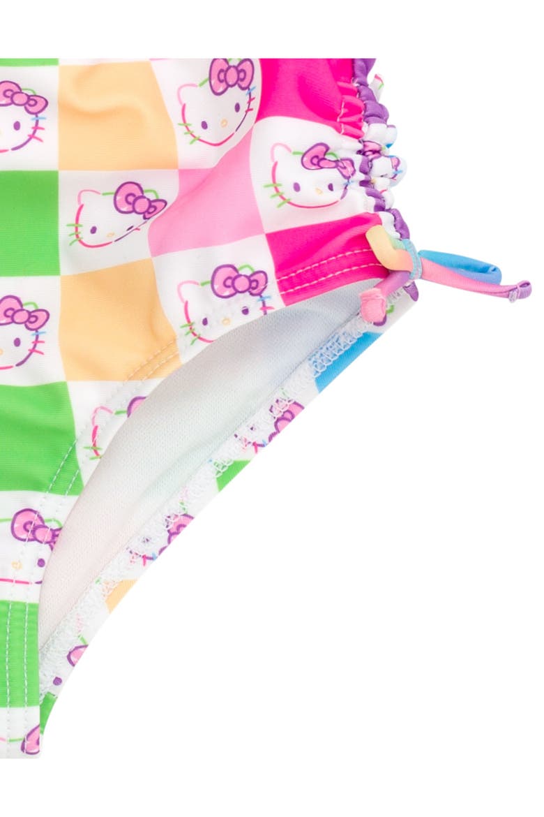 Sleeveless One Piece Bathing Suit, Alternate, color, Hello Kitty Checker