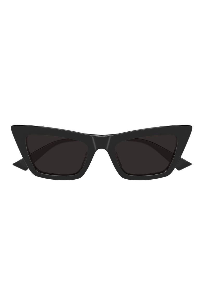 53mm Cat Eye Sunglasses, Main, color, BLACK