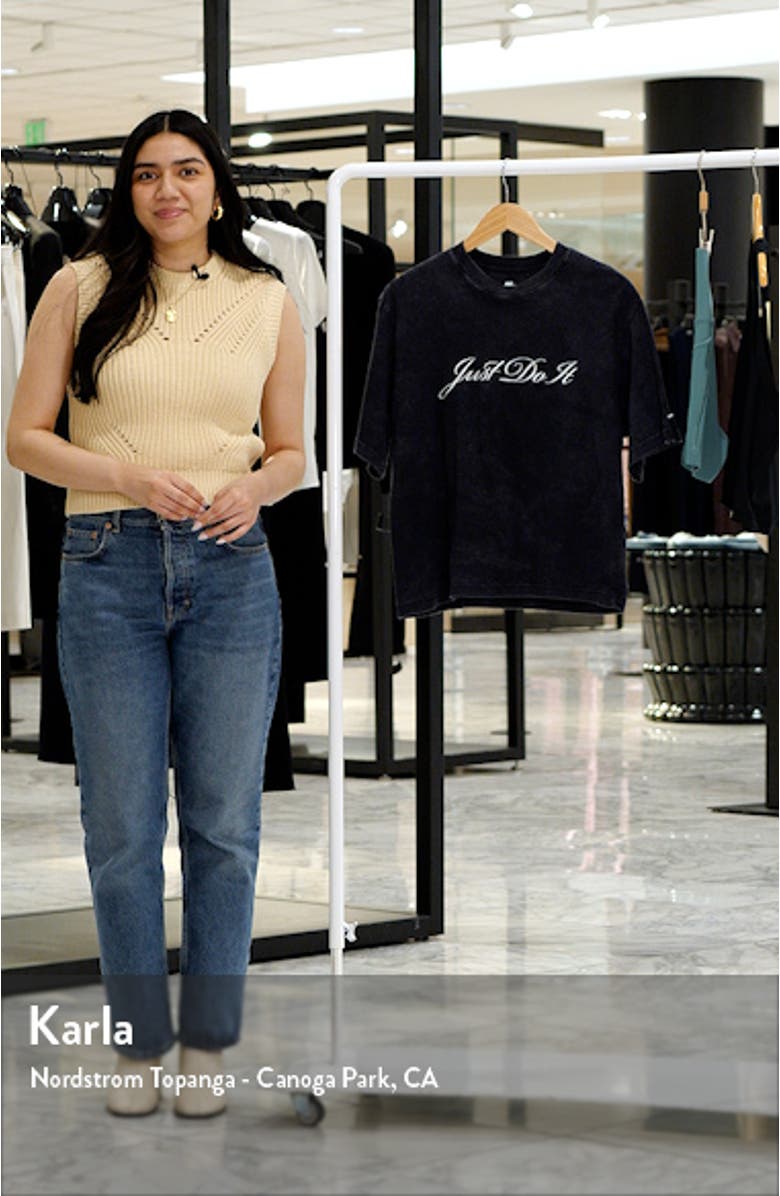 Just Do It Boxy Embroidered T-Shirt, sales video thumbnail