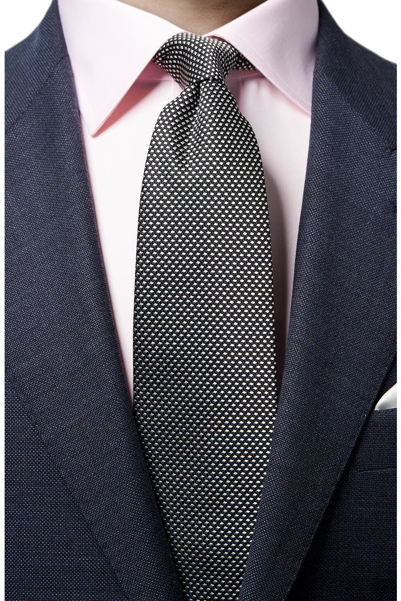 Diamond Silk Tie, Alternate, color, BLACK