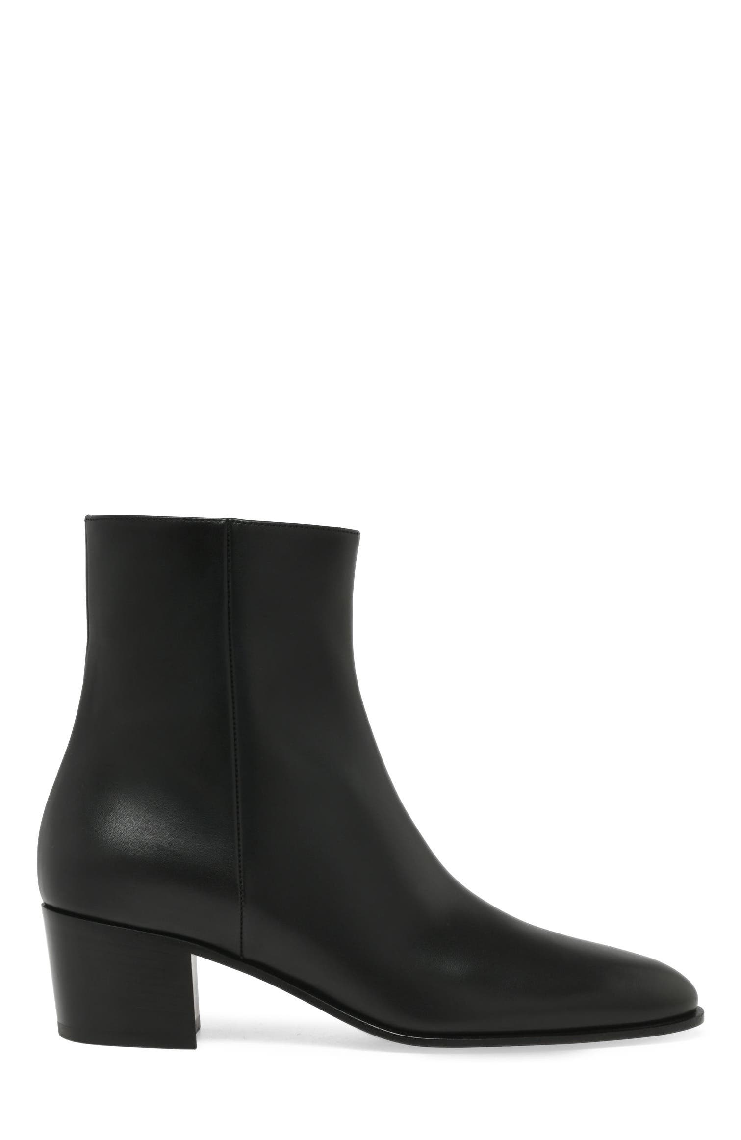 Gianvito Rossi Spencer Booties, Main, color, Black Calf