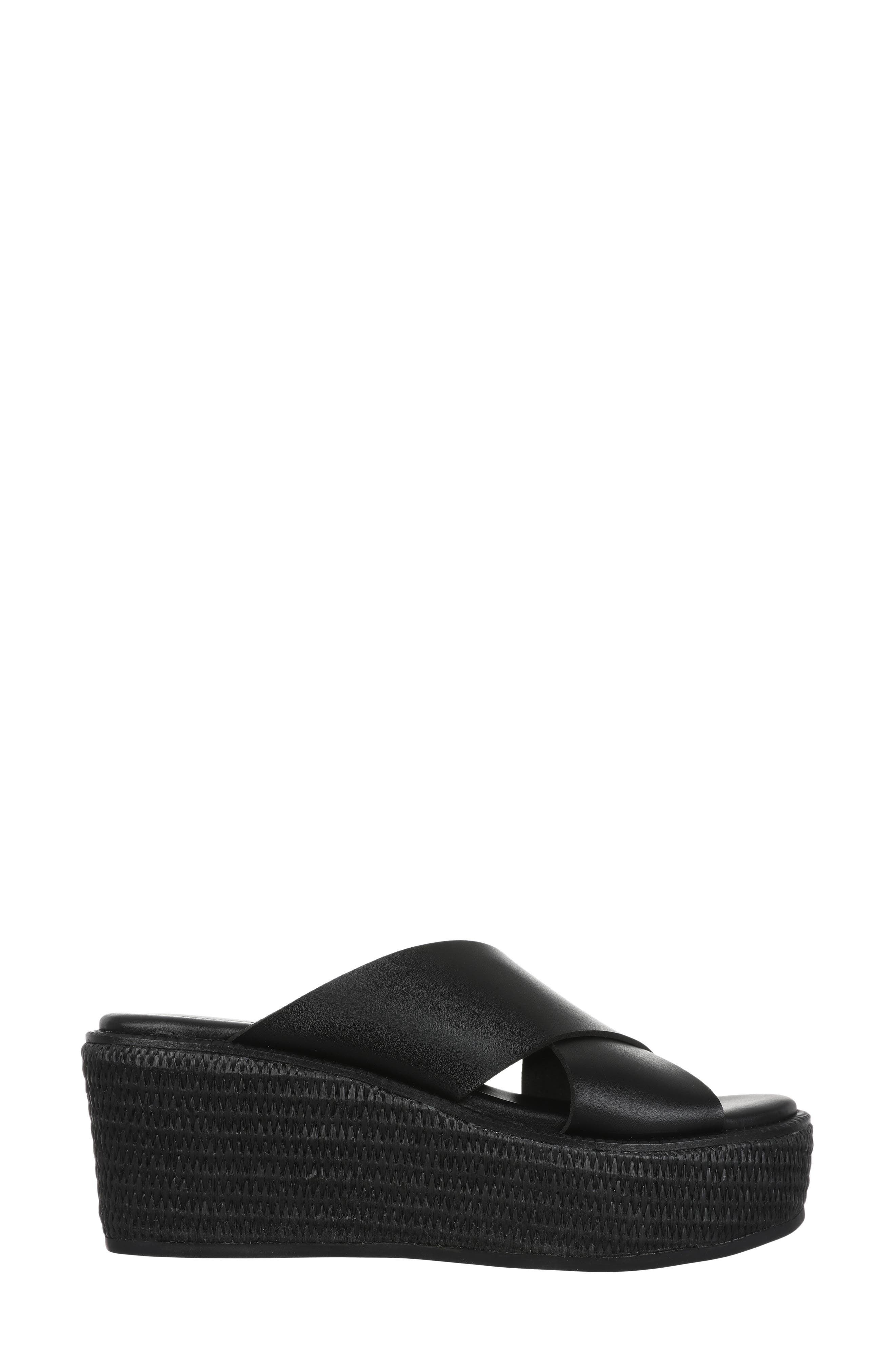 NORDSTROM RACK Frankie Wedge Platform Sandal, Alternate, color, Black