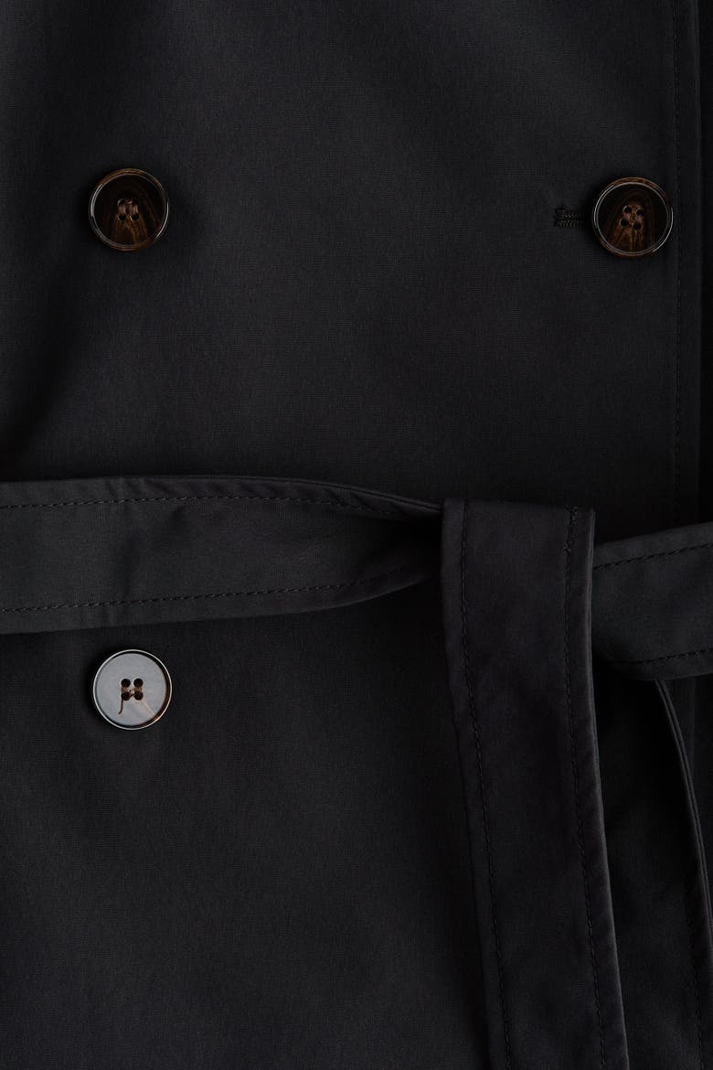 Double-Breasted Trench Coat, Alternate, color, Black