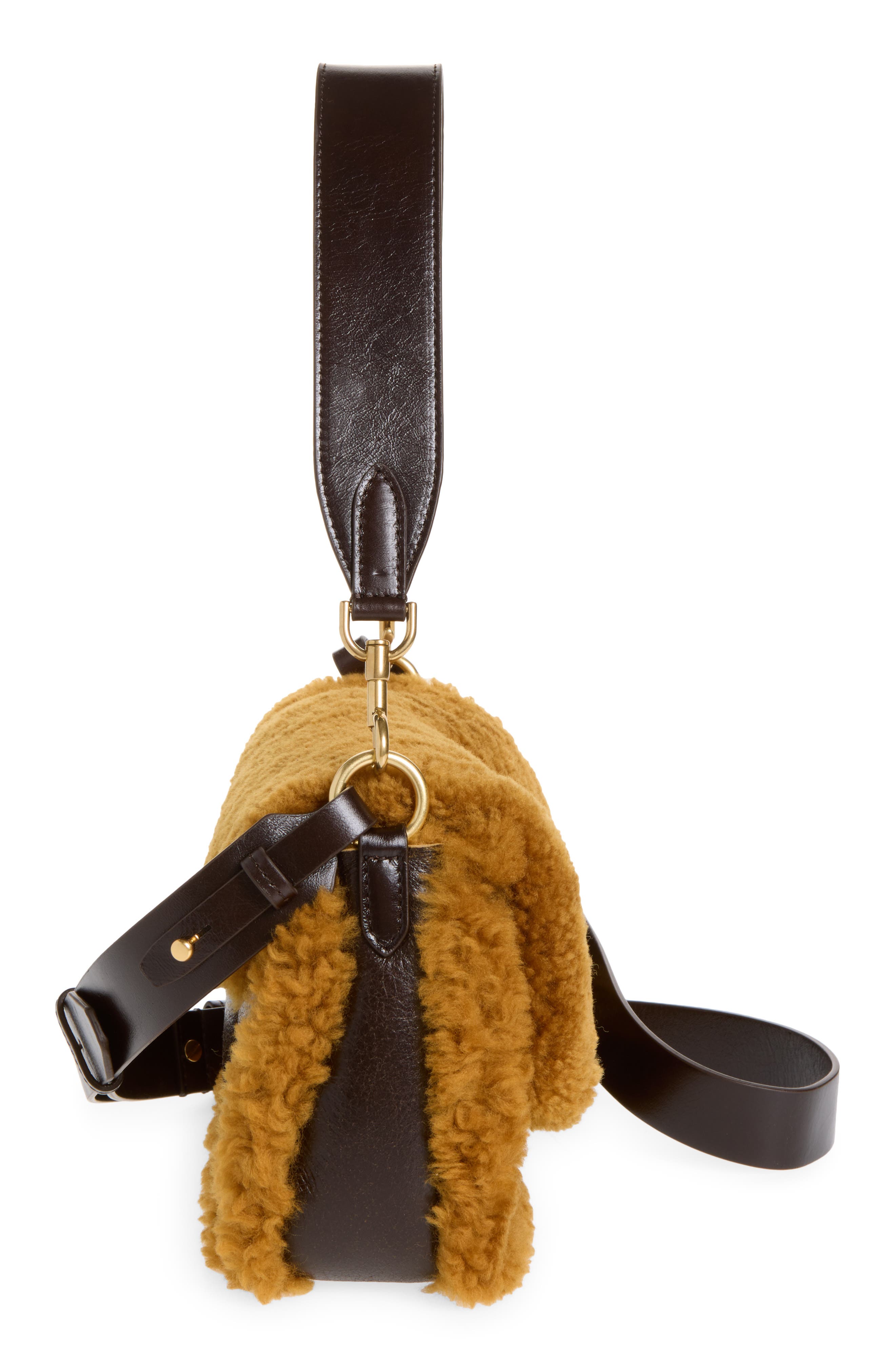 Mortimer Shearling Crossbody Bag, Alternate, color, BUTTERSCOTCH