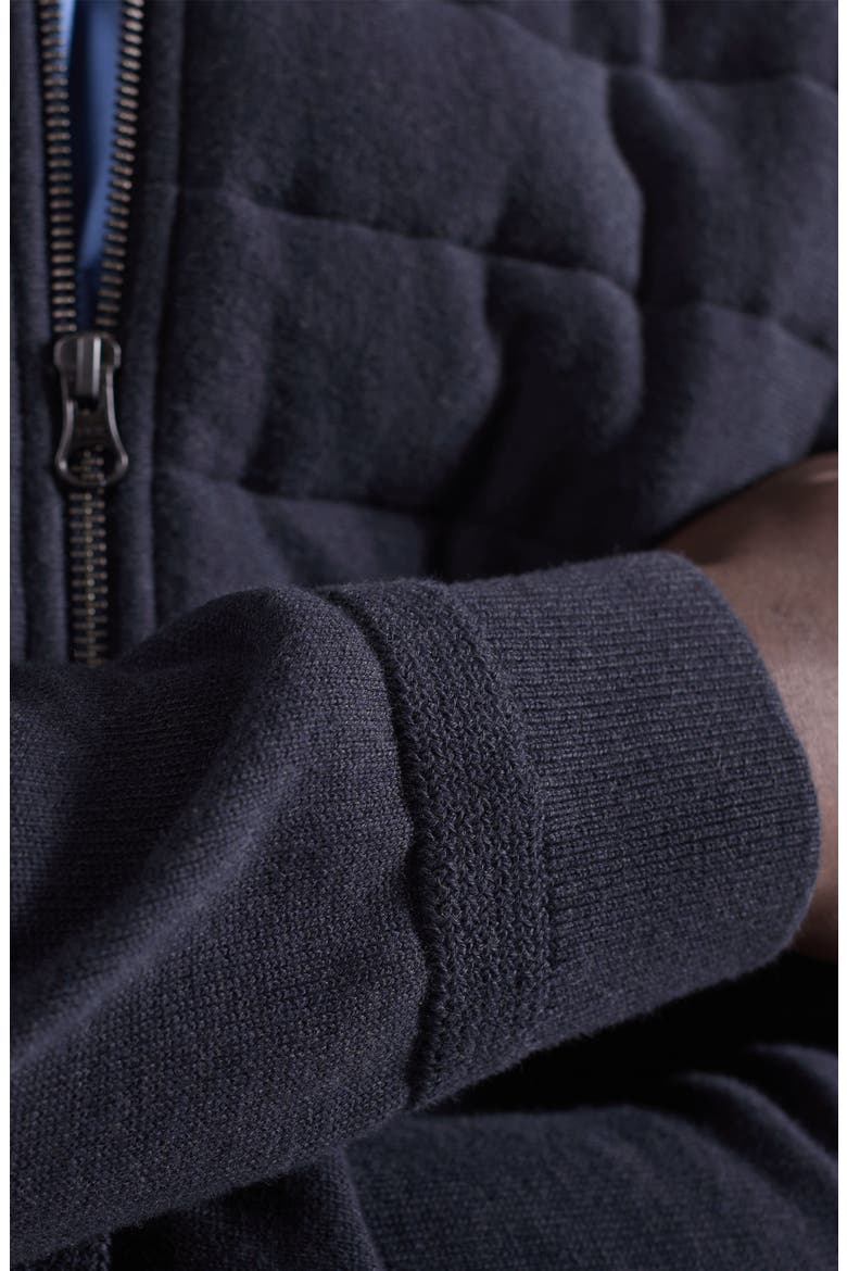 Quilted Zip-Up Sweater Jacket, Alternate, color, NAVY