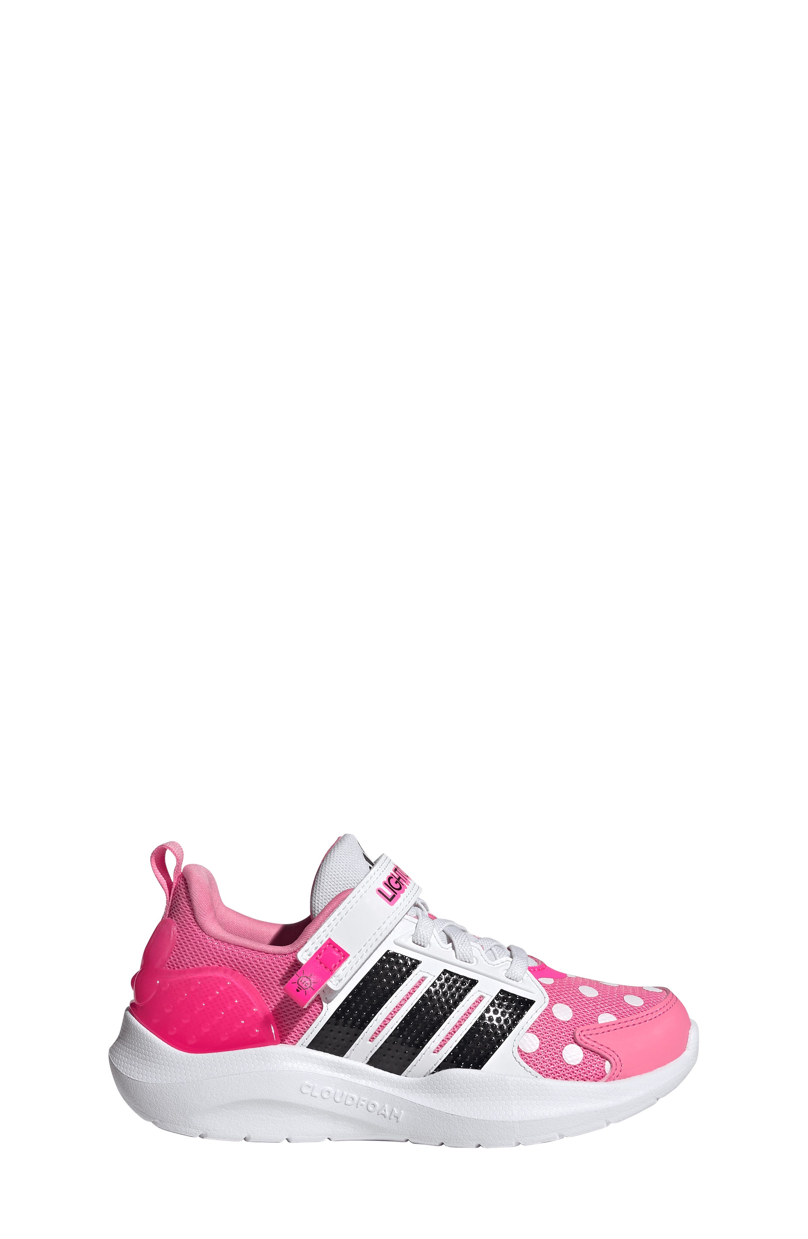 adidas x Disney<sup>®</sup> Kids' Lightorama Minnie Mouse Light-Up Sneaker, Alternate, color, Bliss Pink/ Black/ Lucid Pink