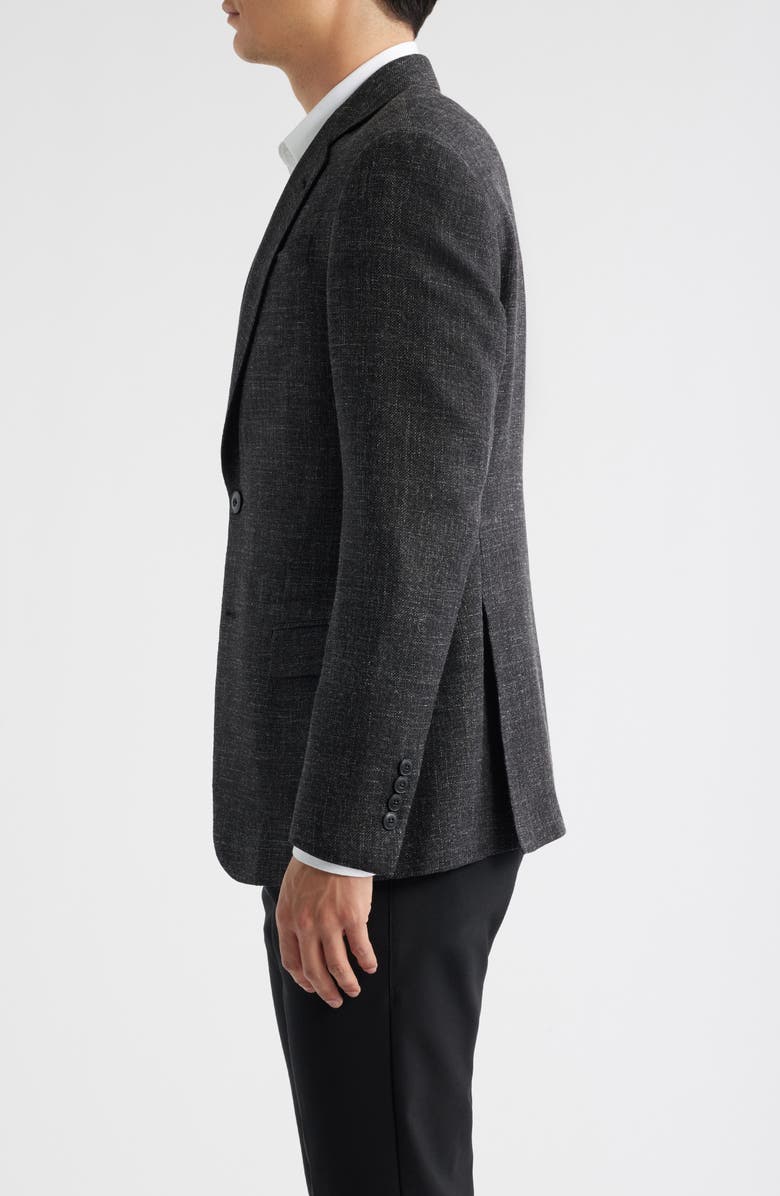 Emporio Armani Slub Wool Blend Sport Coat, Alternate, color, Black