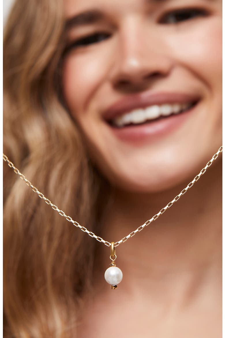 Gold Charm with Pearl, Alternate, color, Gold
