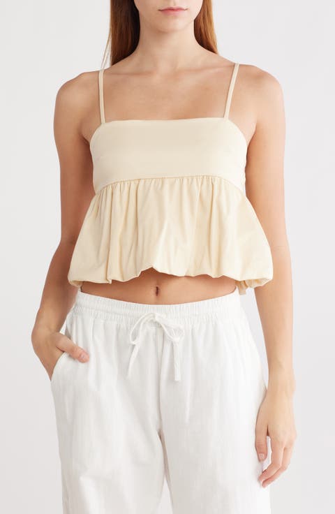 Bubble Peplum Crop Top