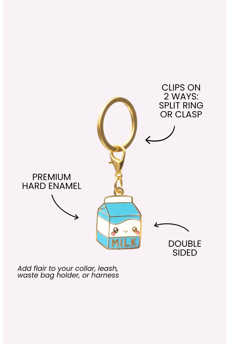 Milk Pet Collar Charm, Alternate, color, Milk