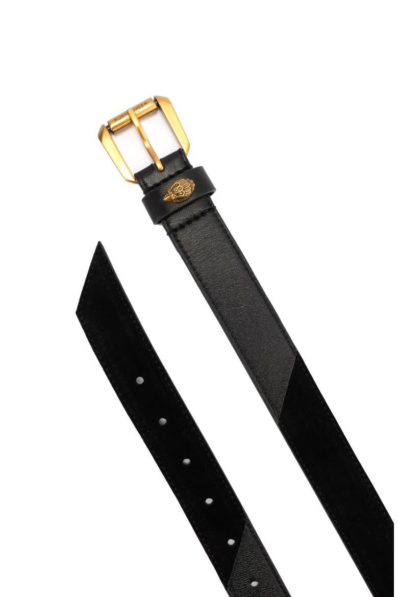Kensington Patchwork Leather Belt, Alternate, color, BLACK ANTIQUE BRASS