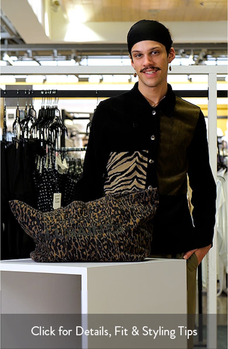 Izzy Leopard Print Denim Tote, sales video thumbnail