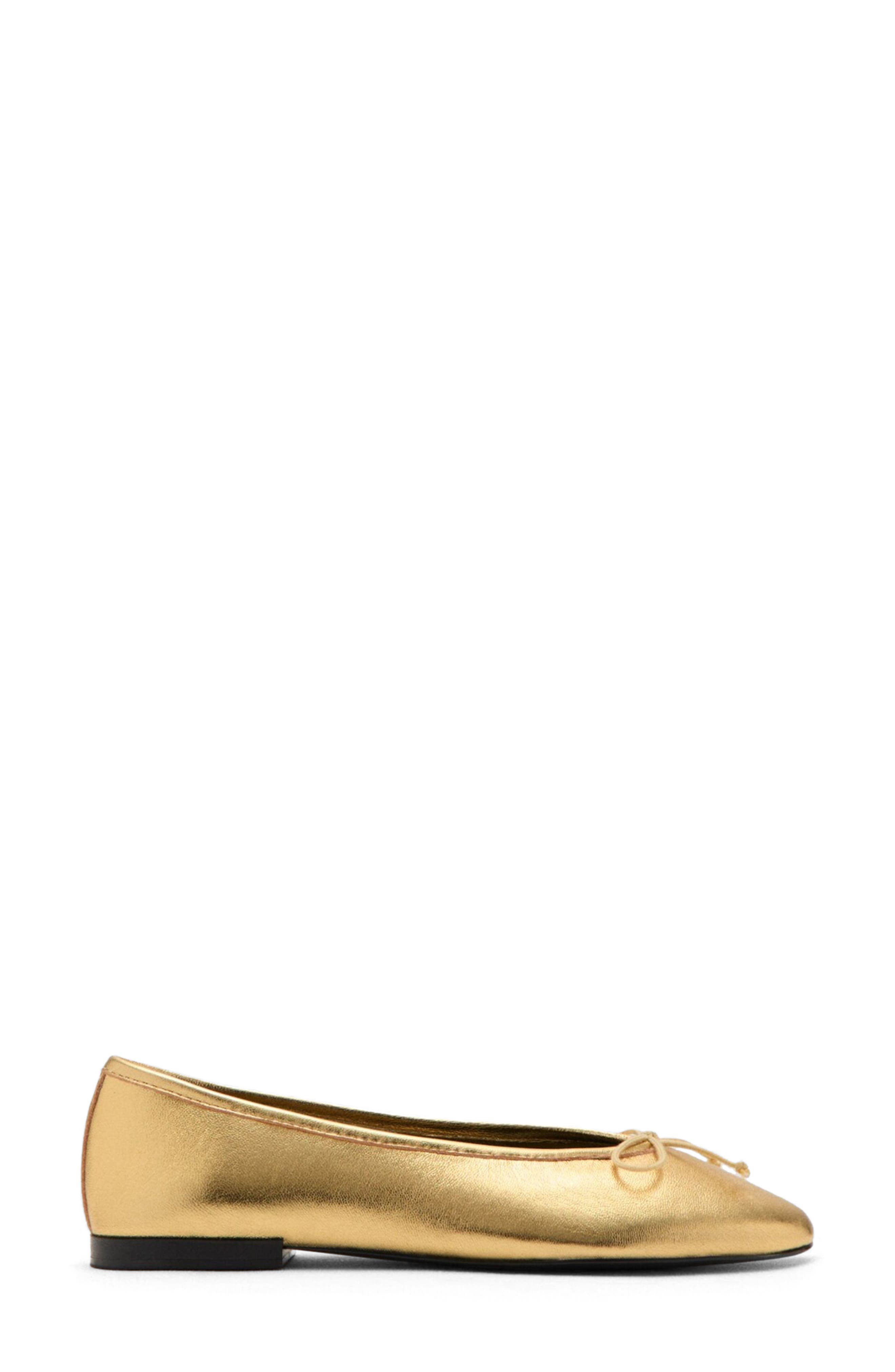MANGO Ballet Flat, Alternate, color, Gold