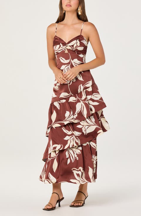 Cassia Floral Tiered Midi Dress