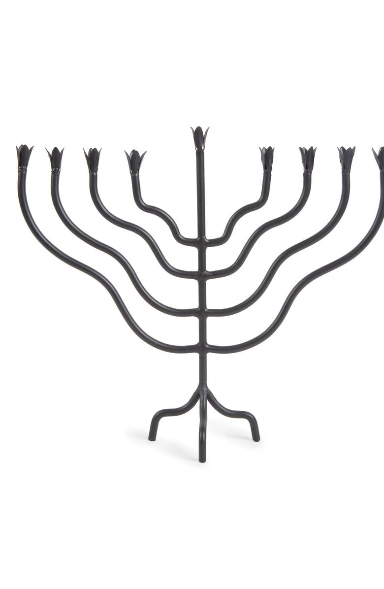 The Floral Society Tall Beacon Menorah, Alternate, color, Black
