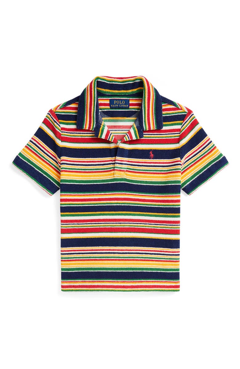 Polo Ralph Lauren Kids' Stripe Cotton Terry Polo, Main, color, 