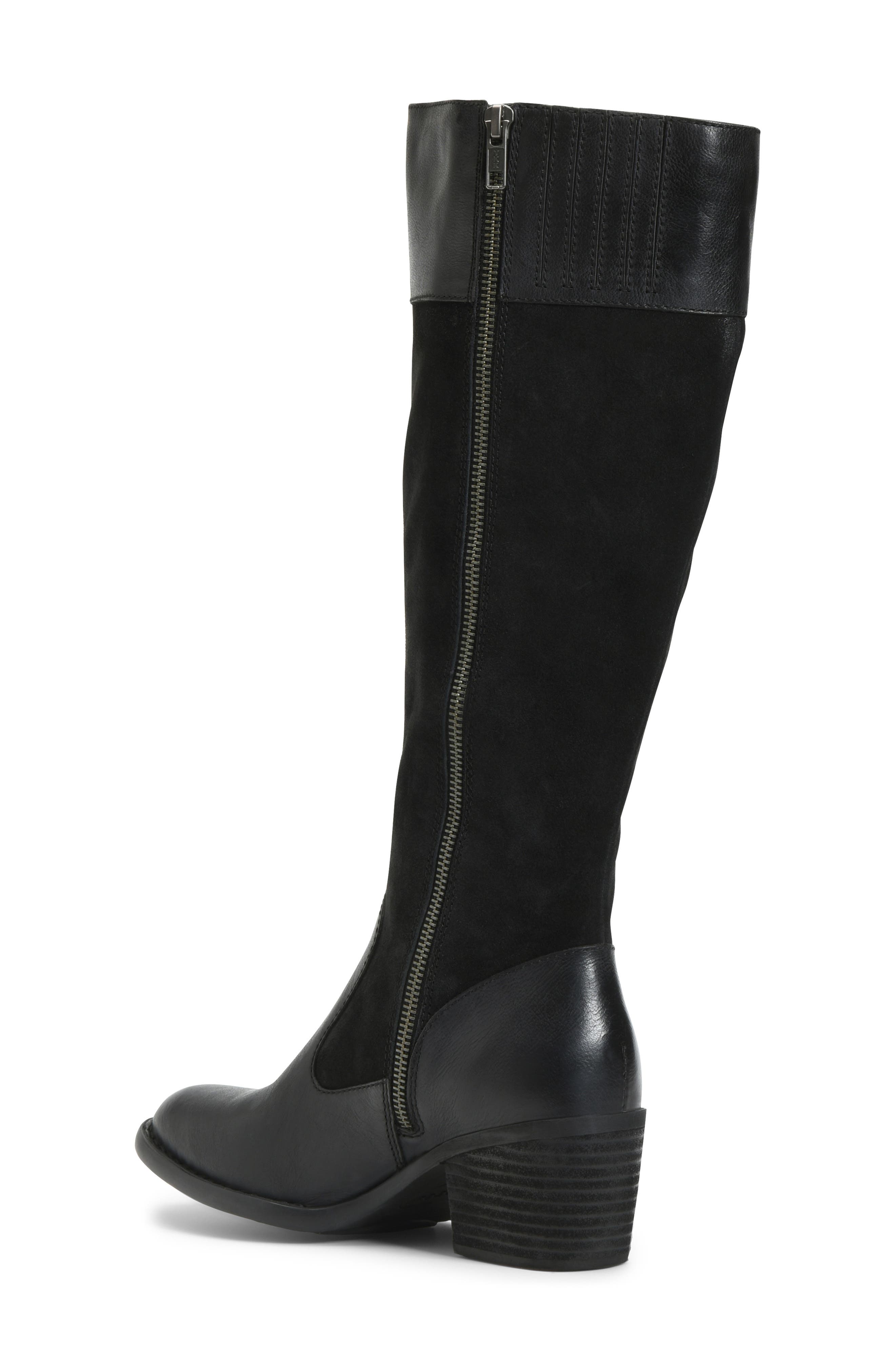Uchee Knee High Boot, Alternate, color, BLACK DISTRESSED LEATHER